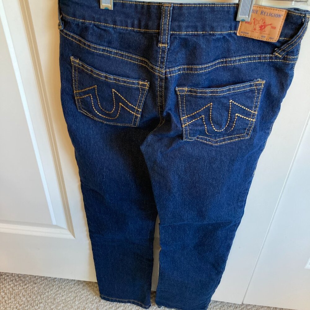 True Religion Jeans Boys Sz 7 Adj waist Straight fit Blue NWOT